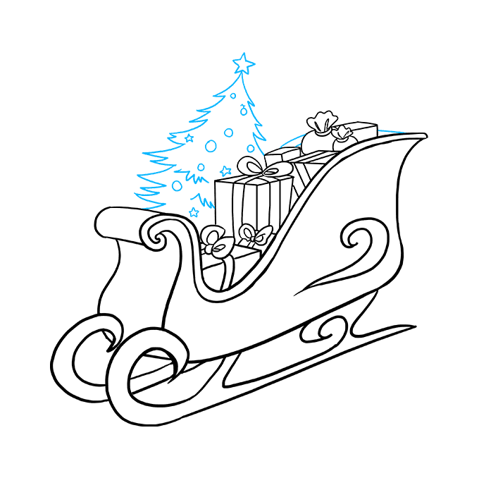 680x678 How To Draw Santa's Sleigh