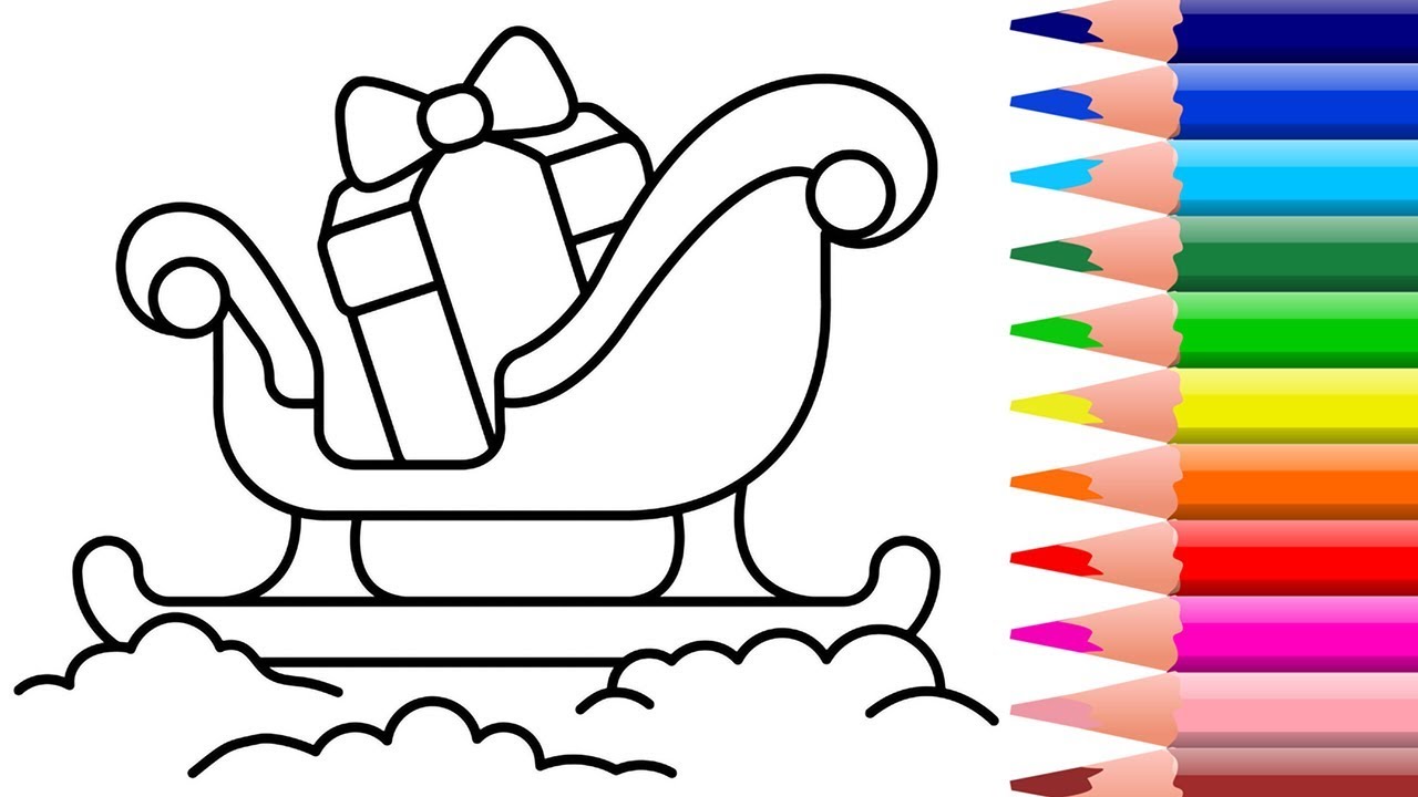 1280x720 How To Draw Santa Claus Sleigh And Owlcoloring Pagedrawing