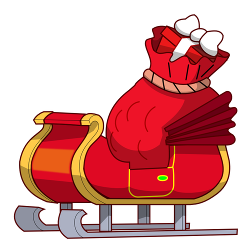500x500 santa claus sleigh with presents vector drawing eclectic