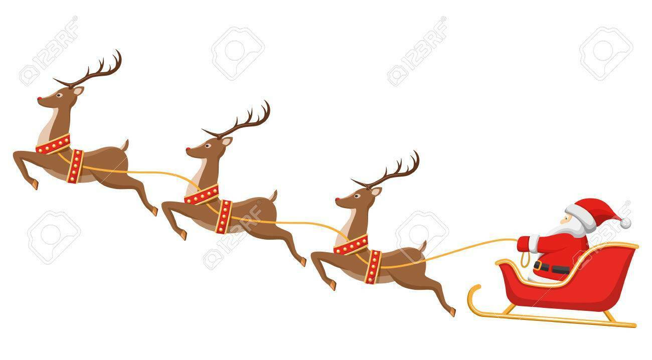 1300x718 Santa On Sleigh Drawing Arando Club