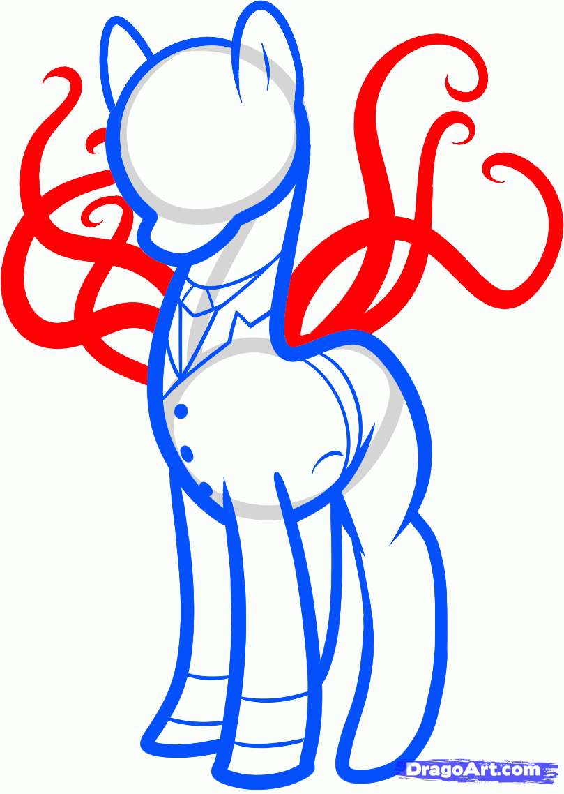 809x1138 Draw A Slenderman Pony, Step