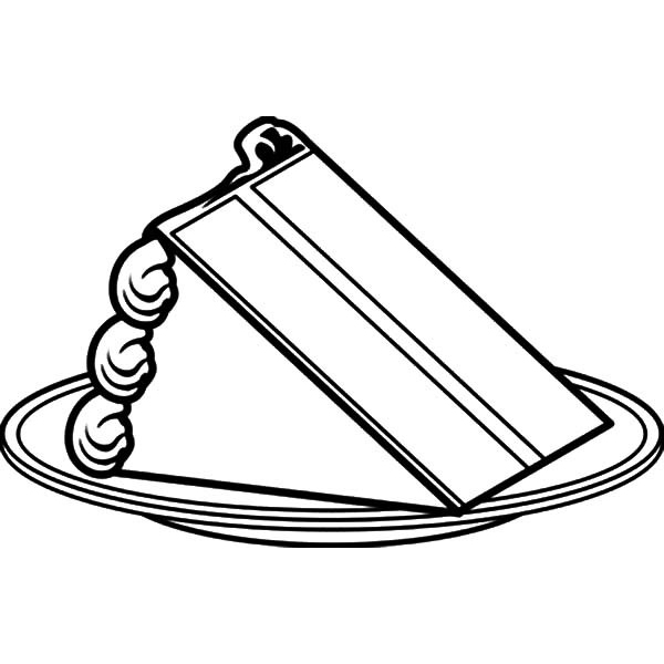 600x600 Cake Coloring Pages Slice Cake On Plate