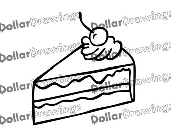 340x270 Cartoon Cake Slice Etsy