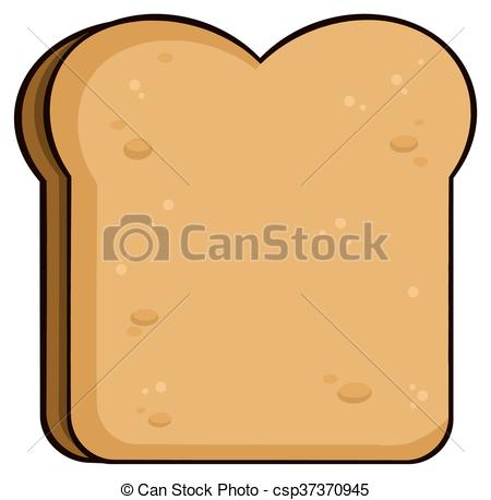450x458 Cartoon Toast Bread Slice Illustration Isolated On White Background