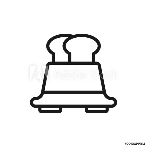 500x500 Slice Toaster With Toast Linear Icon Thin Line Illustration