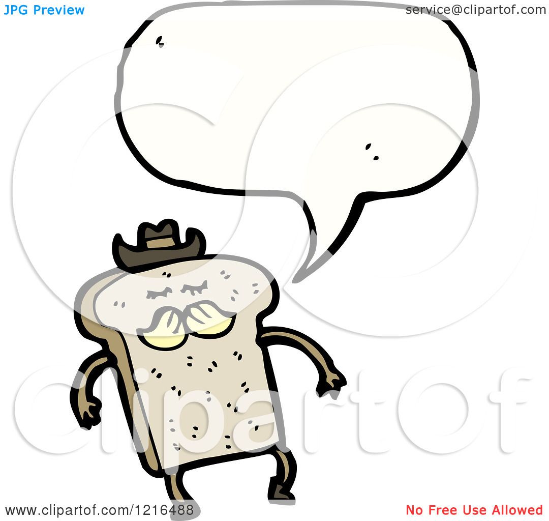 1080x1024 Cartoon Of A Slice Of Cowboy Bread Speaking