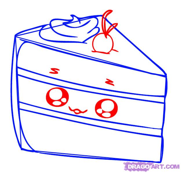 625x596 How To Draw A Piece Of Cake, Step