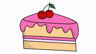 320x180 Cake Slice Sketch Illustration Hand Drawn Animation Transparent