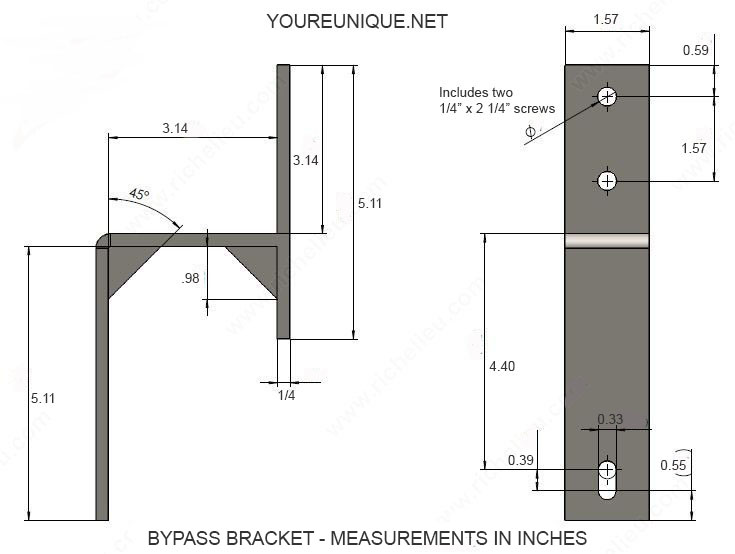 735x554 Wall Mount Sliding Barn Door Bypass Bracket Stainless Steel
