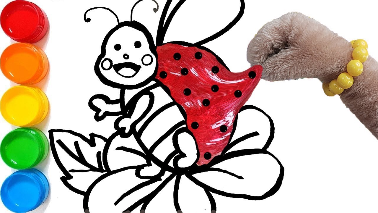 1280x720 How To Draw Ladybug And Coloring With Slime For Kids, Toddlers