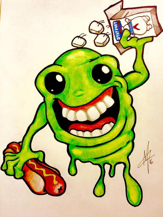 570x760 Slimer Ghostbusters Drawing