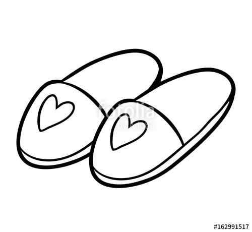 500x460 Coloring Book, Slippers Stock Image And Royalty Free Vector