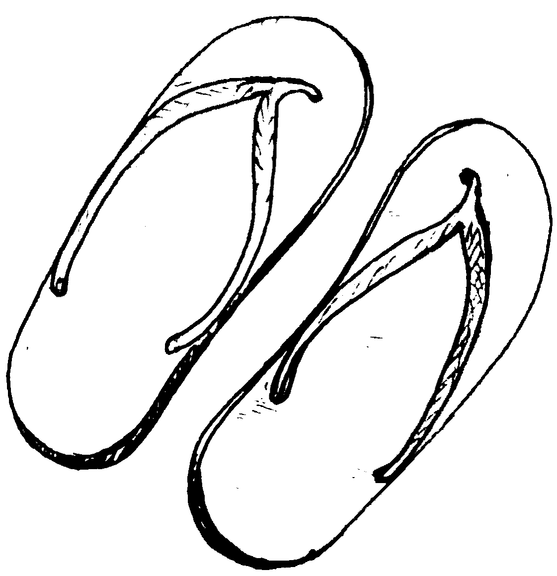 1121x1159 Sandals Drawing Slipper For Free Download