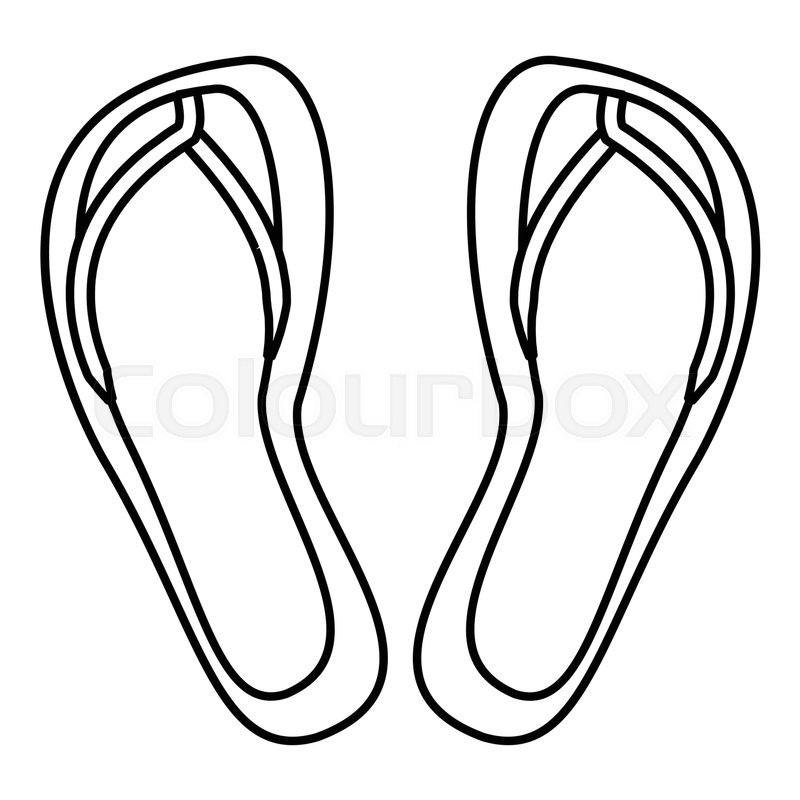 800x800 Slippers Icon Outline Illustration Of Stock Vector Colourbox
