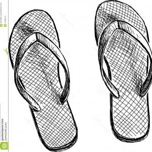 300x300 Stock Illustration Beach Slippers Vector Drawing Pair Image Soidergi
