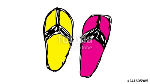 500x281 Hand Drawing White Screen With Theme Of Slippers Stock Footage