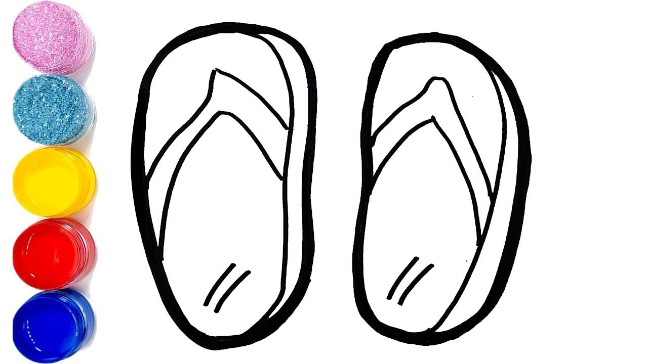 1280x720 Slippers Coloring And Drawing Learn Colors Painting For Kids