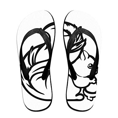 385x385 Couple Slipper Squirrel Nut Print Flip Flops Unisex