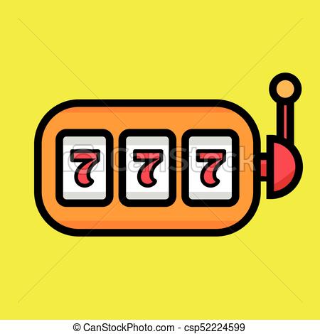 450x470 lucky seven on slot machine icon simple illustration of lucky