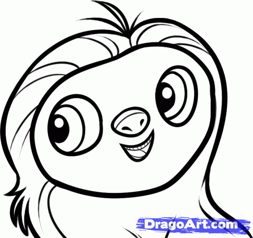 520x490 step how to draw sloth, draw sloth from the croods