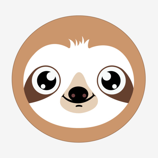 630x630 sloth clipart face pencil and in color sloth
