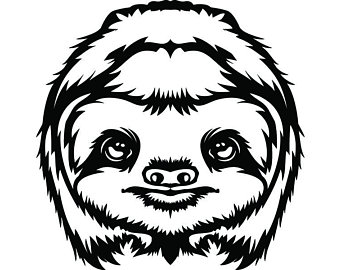 340x270 Sloth Face Drawing Etsy