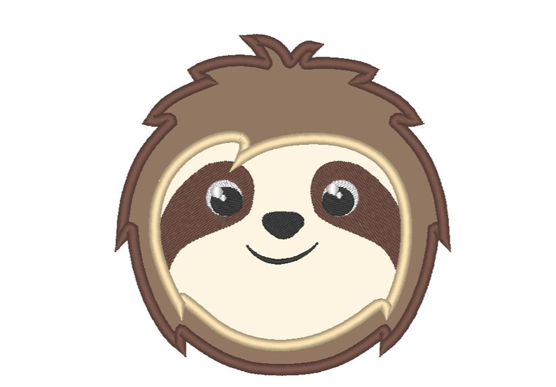 794x553 sloth face pretty eyes sloth sloth head applique design etsy