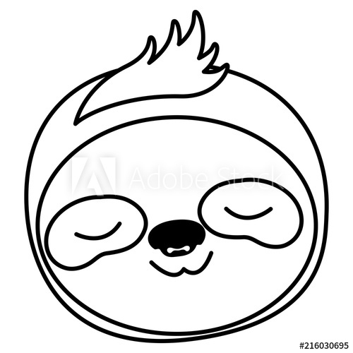 500x500 Wild Sloth Animal Head Vector Illustration Design