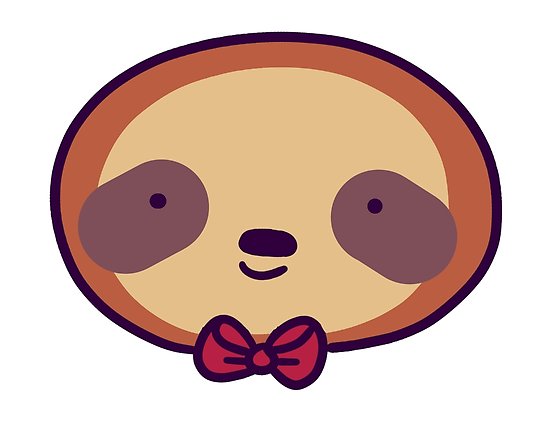 550x422 Cute Bowtie Sloth Face Posters