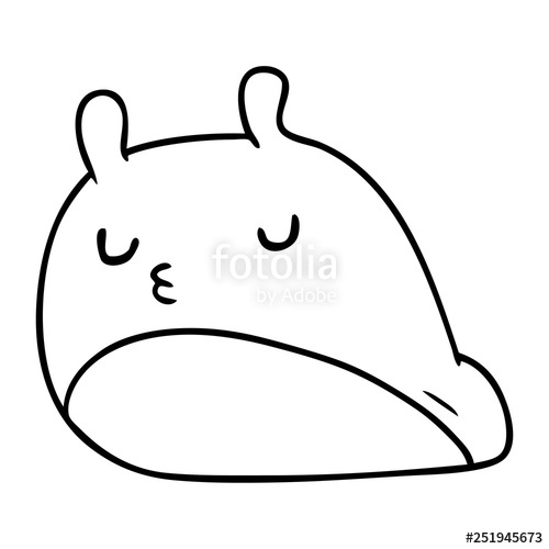 500x500 Line Drawing Kawaii Fat Cute Slug Stock Image And Royalty Free