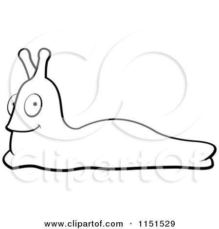 450x470 cartoon clipart of a black and white slug
