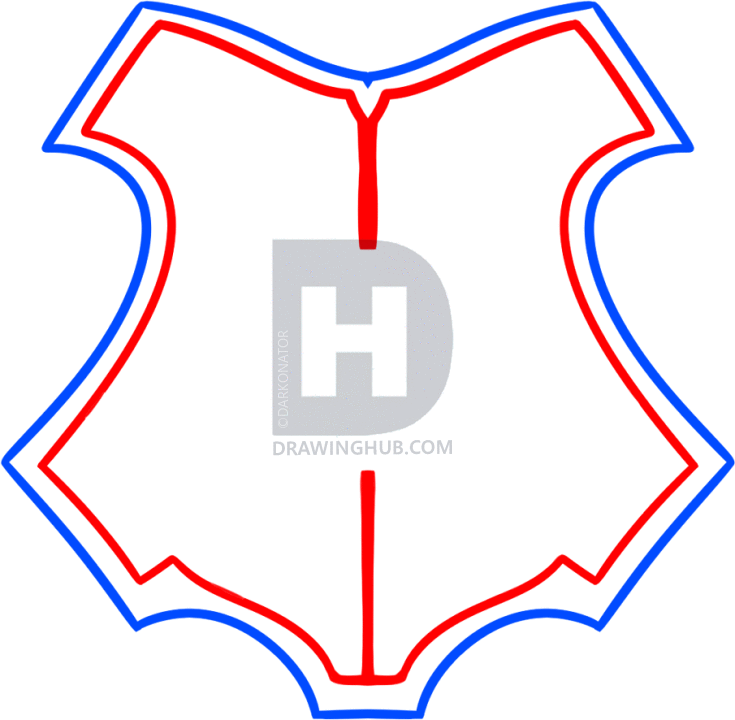 735x720 How To Draw The Hogwarts Crest, Step