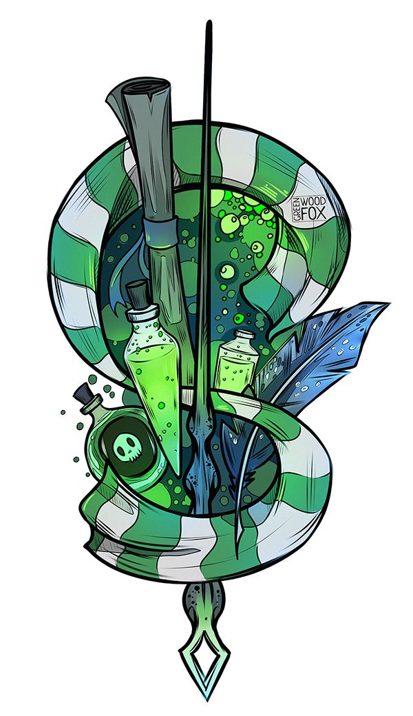 600x1039 slytherin art and drawing harry potter