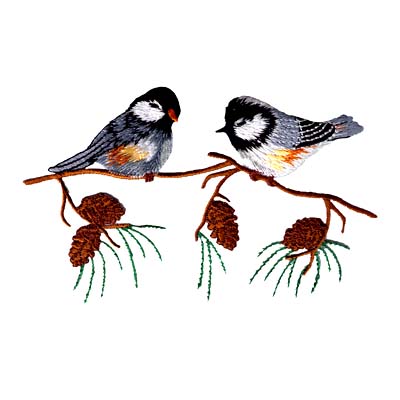 400x400 Birds Two Small Birds On Branch Iron On Bird Patch Applique