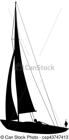 232x470 Shadow Of A Small Sailboat Vector Illustration Of A Boat