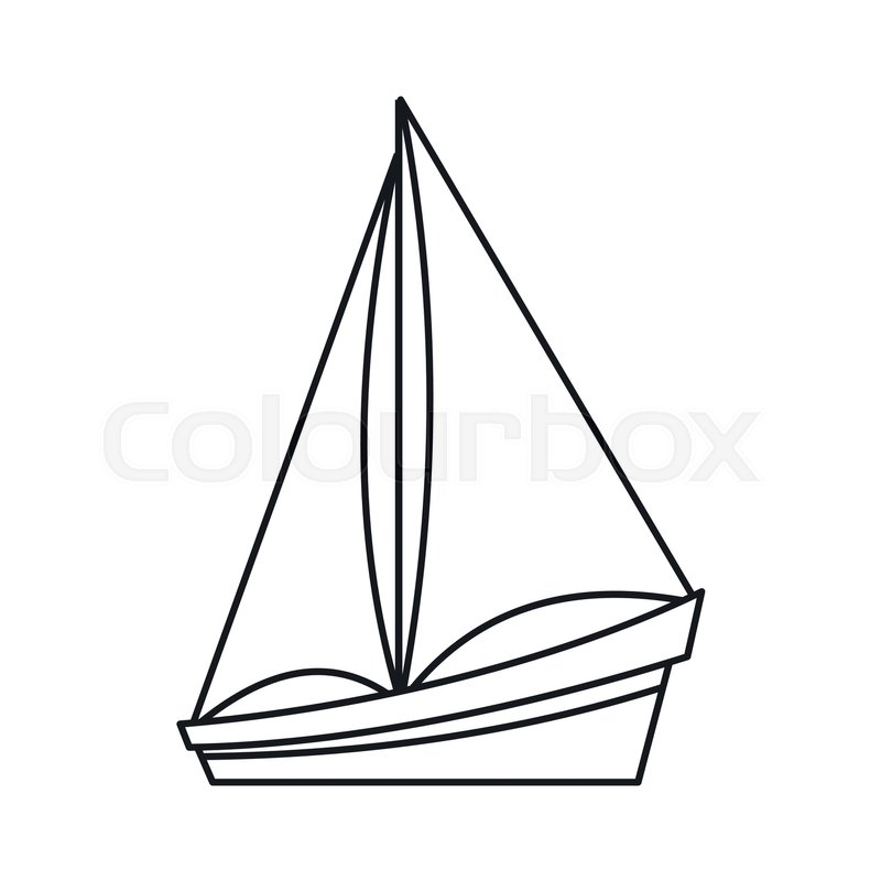 800x800 Small Yacht Icon In Outline Style Stock Vector Colourbox