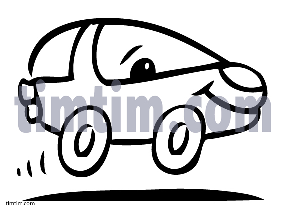 571x431 Free Drawing Of A Happy Car Bw From The Category Cars Trucks Buses