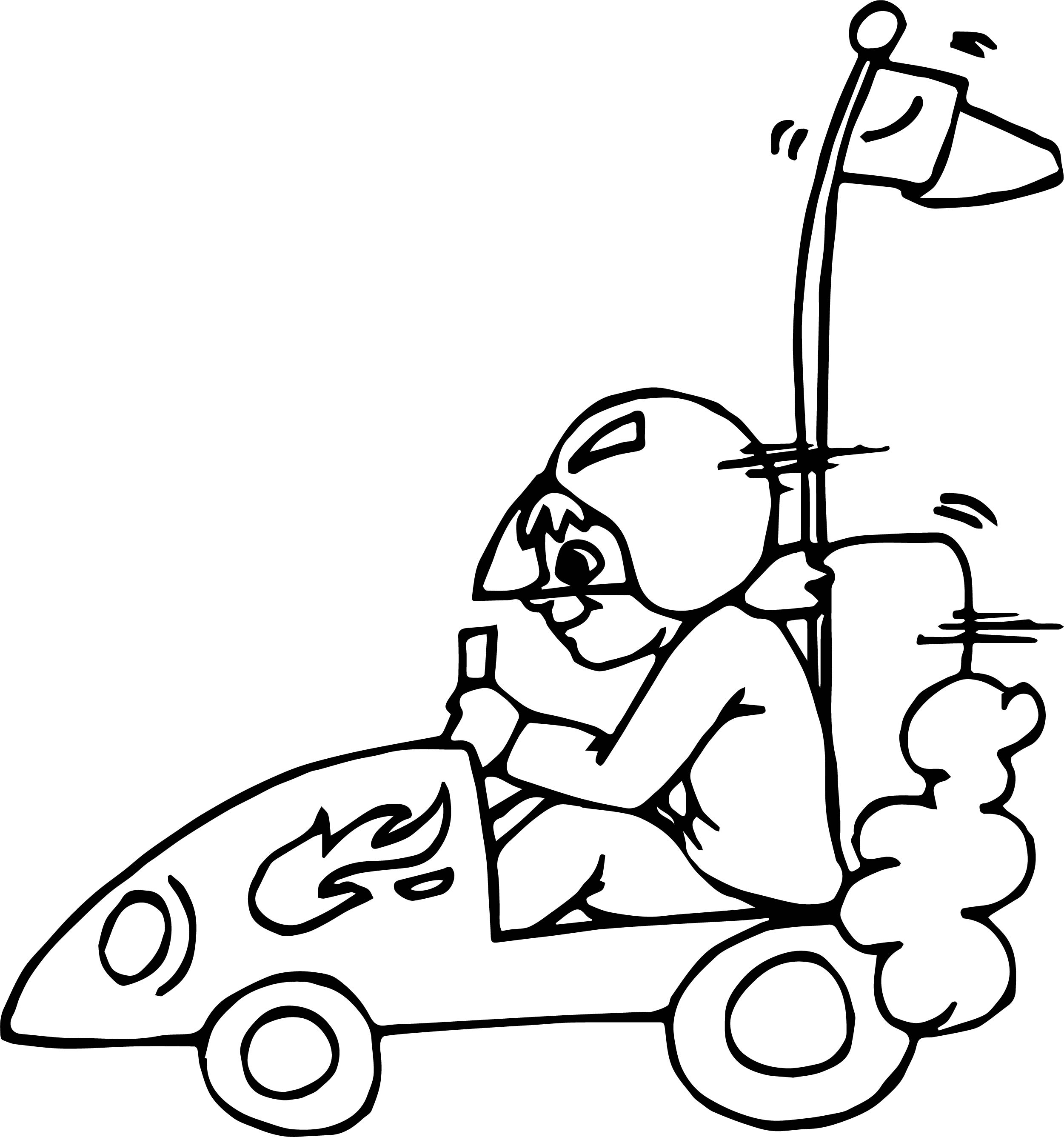 2501x2672 Kid Driving Small Race Car Coloring
