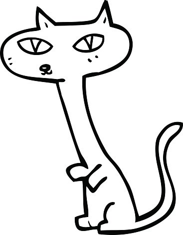 367x470 Line Drawing Cartoon Cat Premium Clipart