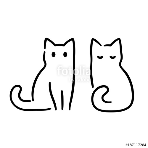 500x500 Minimal Cat Drawing Stock Image And Royalty Free Vector