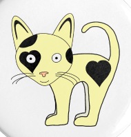 190x199 Cat Drawing Small Buttons Spreadshirt