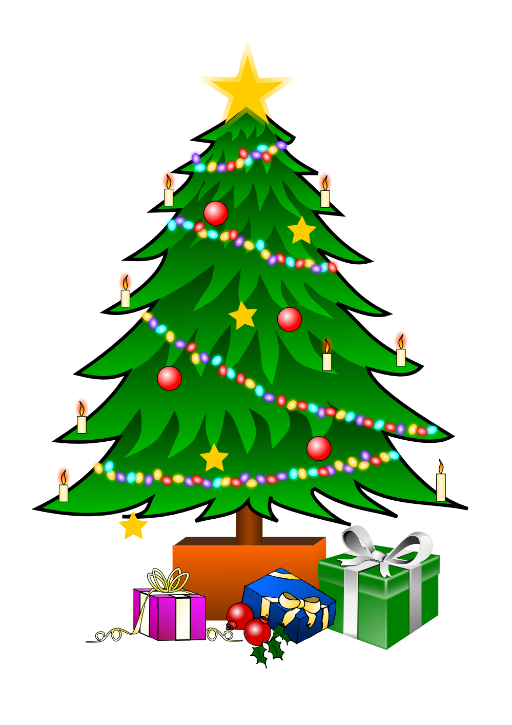 999x1413 This Nice Christmas Tree With Presents Clip Art Can Be Used