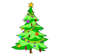 320x180 Animated Drawing Of Christmas Tree With Ornaments Motion