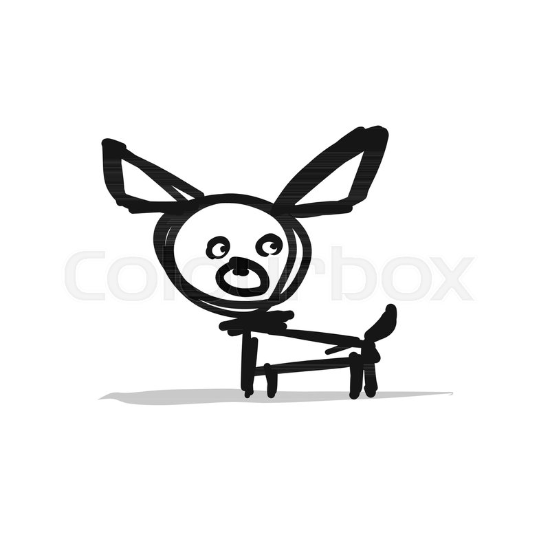 800x800 Funny Small Dog, Sketch For Your Stock Vector Colourbox