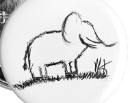 190x151 Elephant Sketch Small Buttons Spreadshirt
