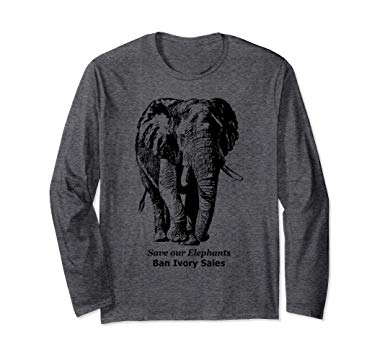 385x360 Save Elephants Long Sleeve T Shirt With Elephant
