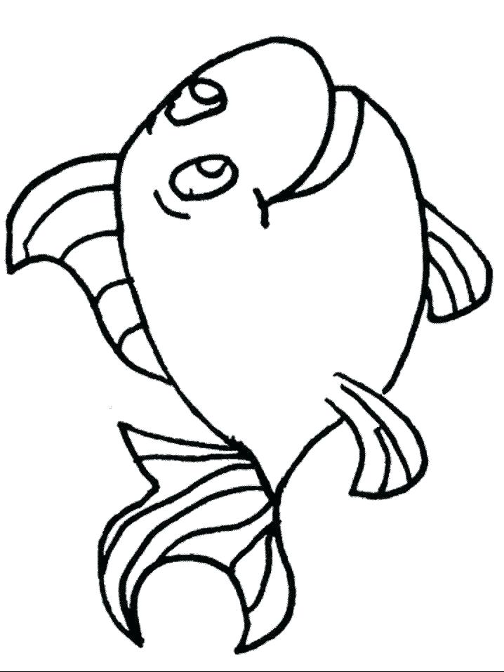 718x957 Fish Drawing Outline At Free For Personal Use Simple Printable