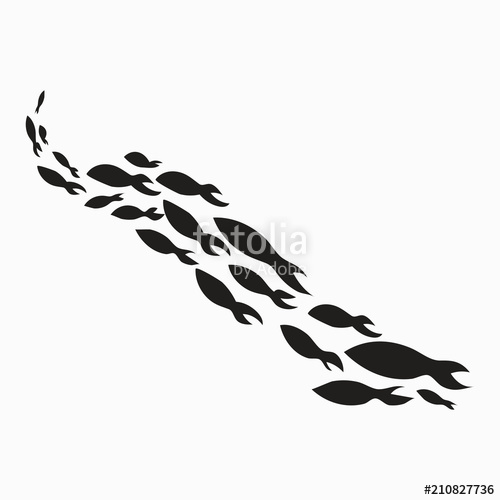 500x500 Silhouettes Of Groups Of Sea Fishes Colony Of Small Fish Icon