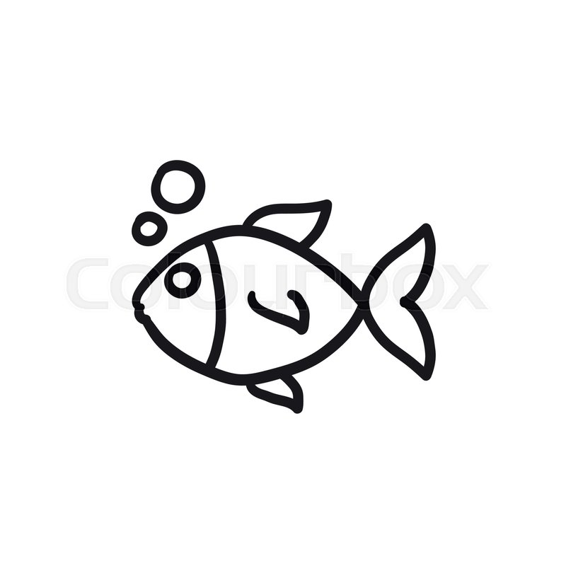 800x800 Small Fish Vector Sketch Icon Isolated Stock Vector Colourbox