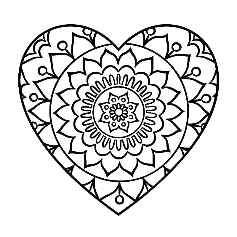 800x800 Small Heart Coloring Pages Drawing Acnee
